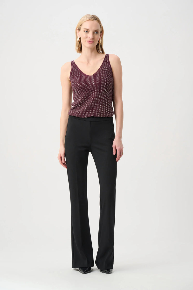 Metallic Knitted Camisole with Rhinestones - Elderberry – Rue Boutique