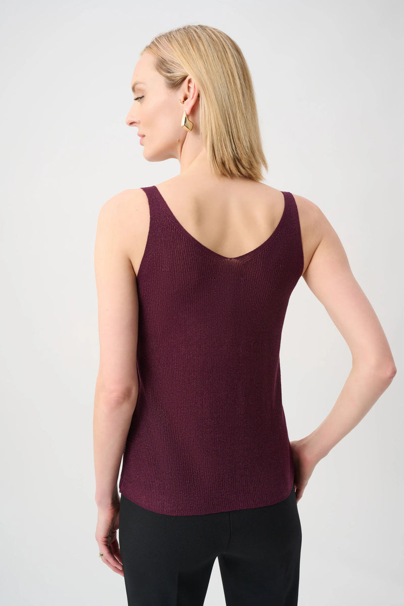 Metallic Knitted Camisole with Rhinestones - Elderberry – Rue Boutique