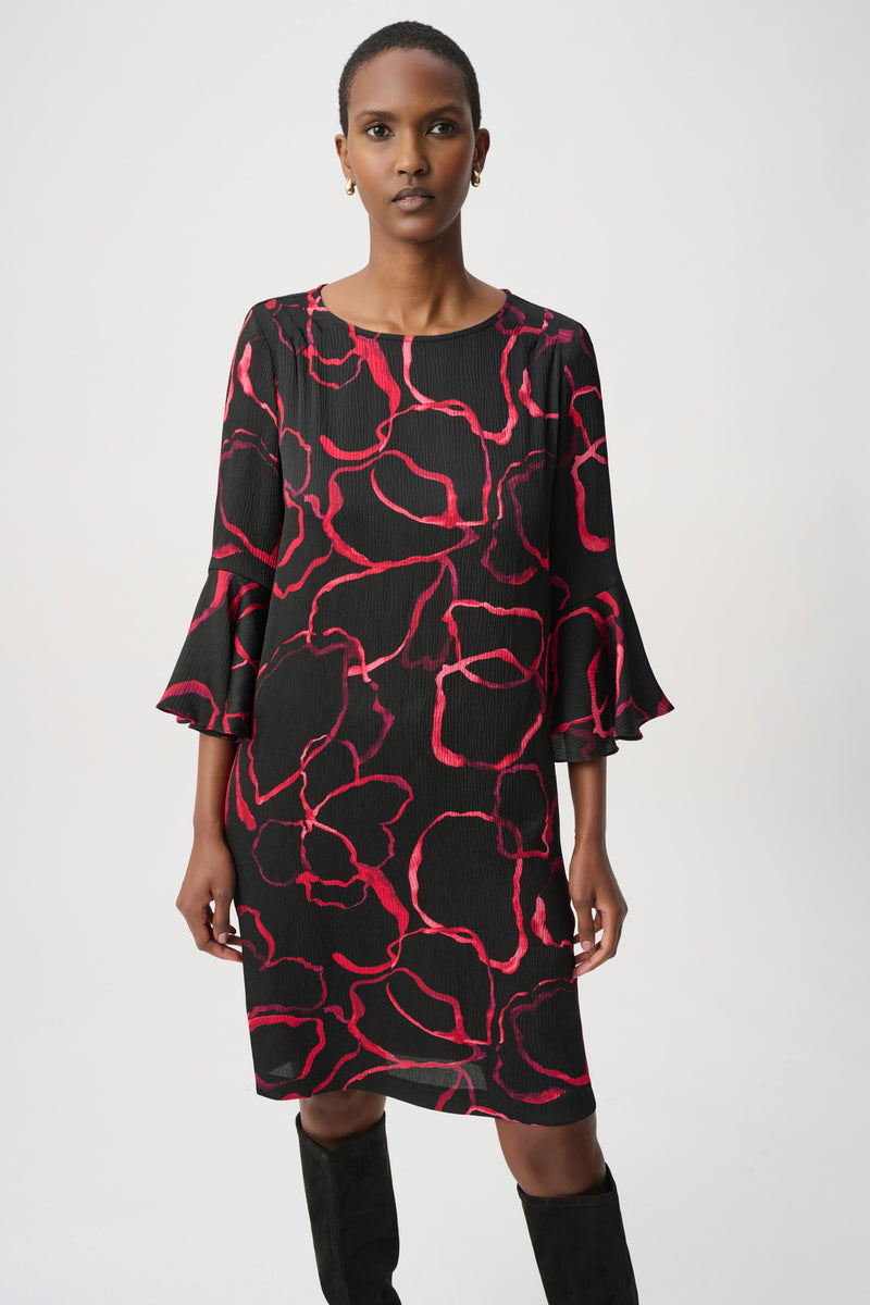Textured Satin Floral Dress