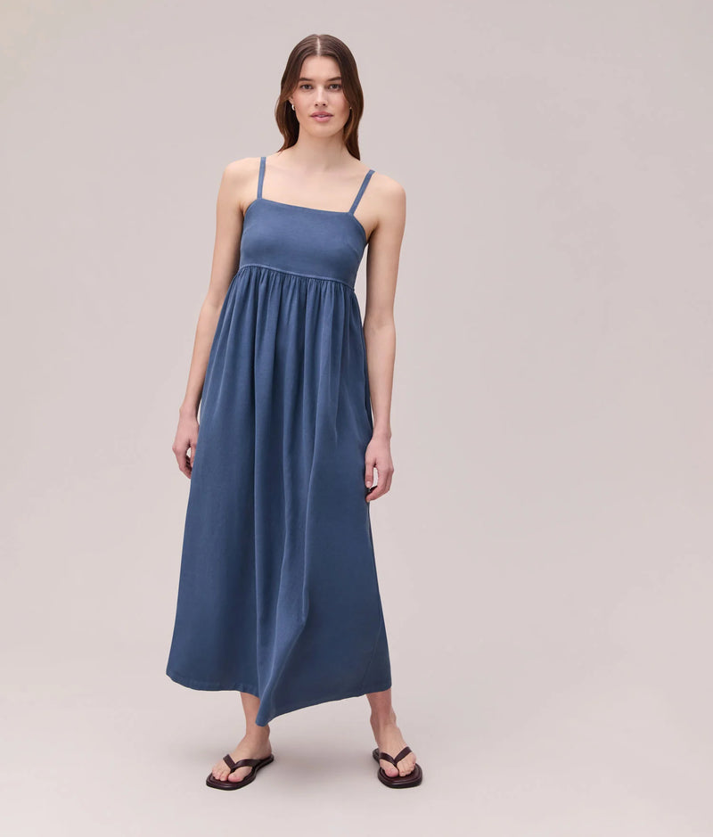 Linen Maxi Dress - Vintage Indigo