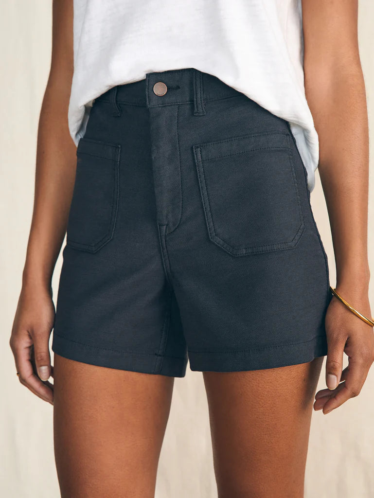 Stretch Terry Patch Pocket Short - Washed Black