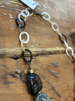 Horn Resin Chain w/ Ethiopian Cross Necklace