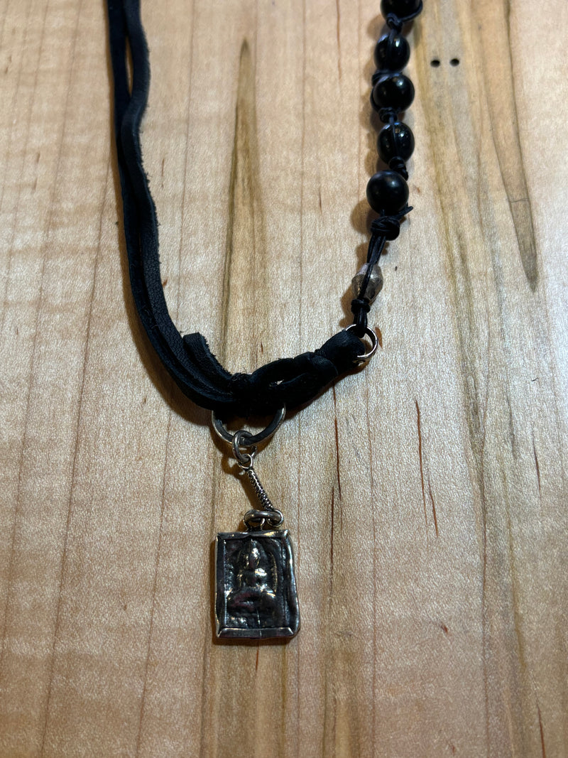 Black Buffalo Horn w/ Buddah Pendant Necklace