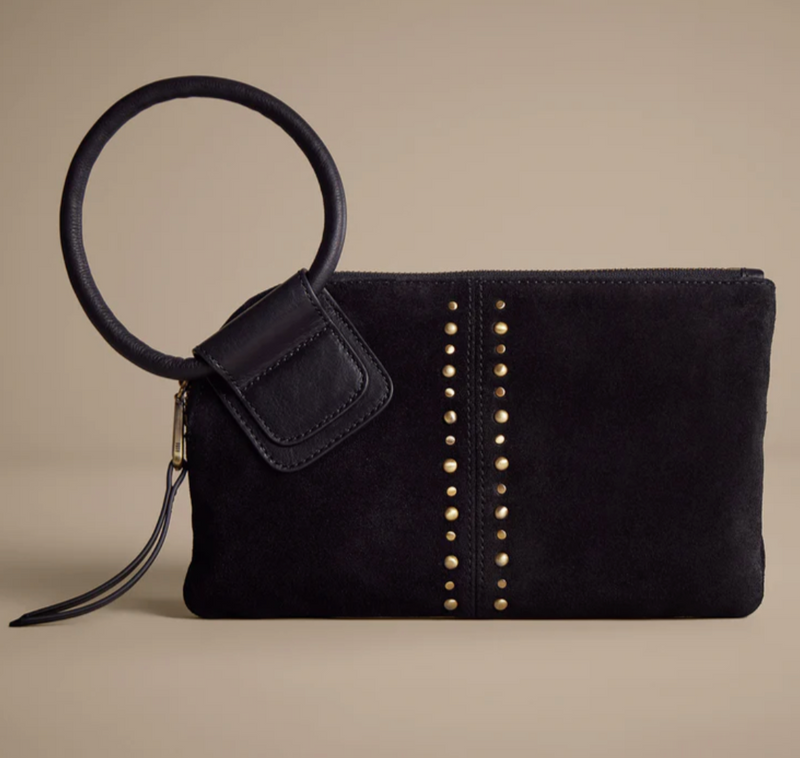 Sable Wristlet Clutch Black Suede Rue Boutique