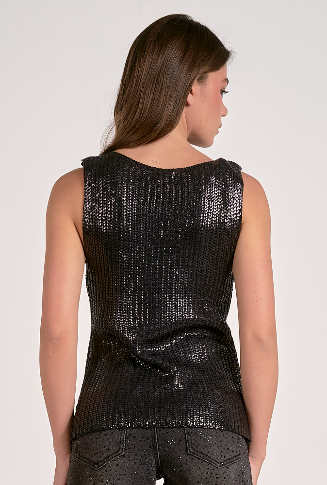 Haut Sans Manches Pailleté Rue 21 Taille XS Noir - Style Décolleté Asymétrique - Occasion Très Bon état