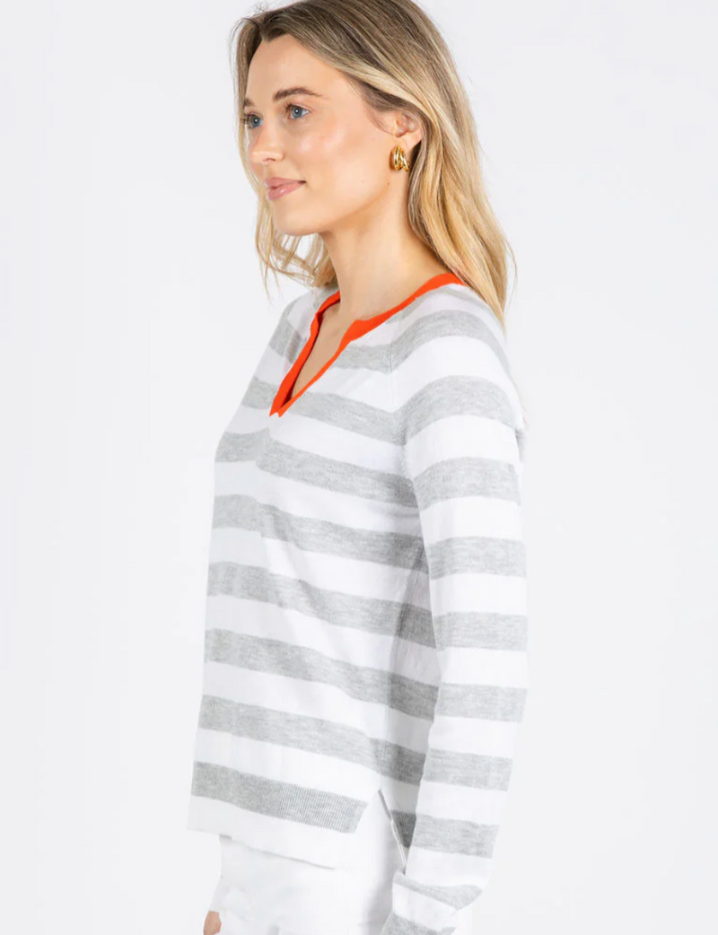 Chandail ajusté - Gris clair chiné/rayé - FEMME | H&M CA
