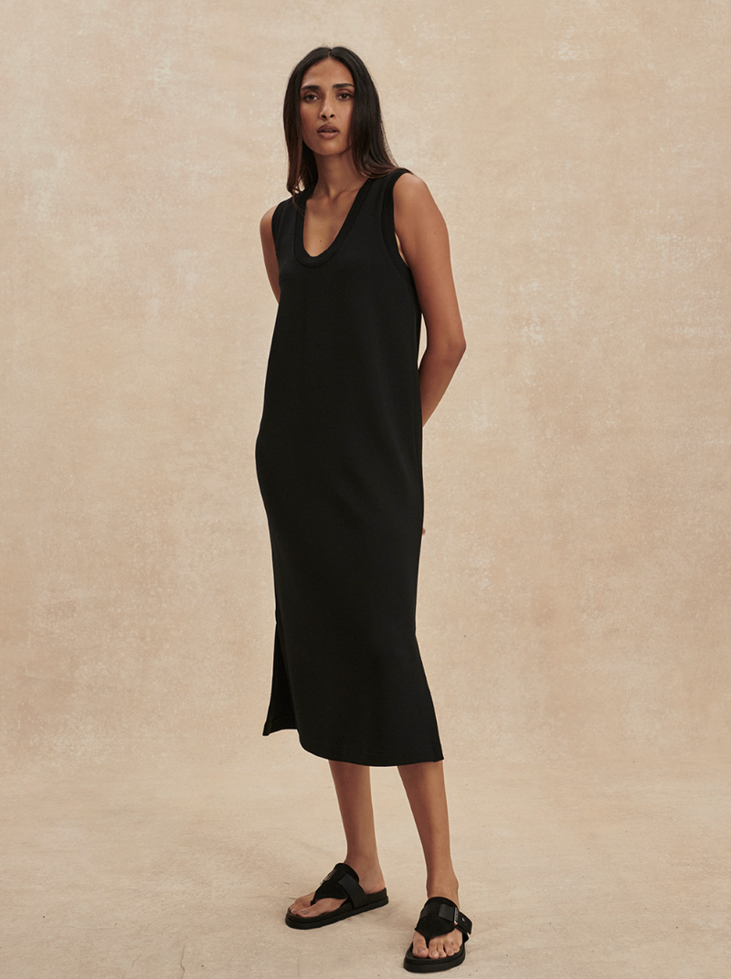 black tank midi dress The Weekend take your normal size Military Rib Slim Tank Dress