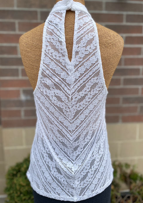 White lace halter sales top