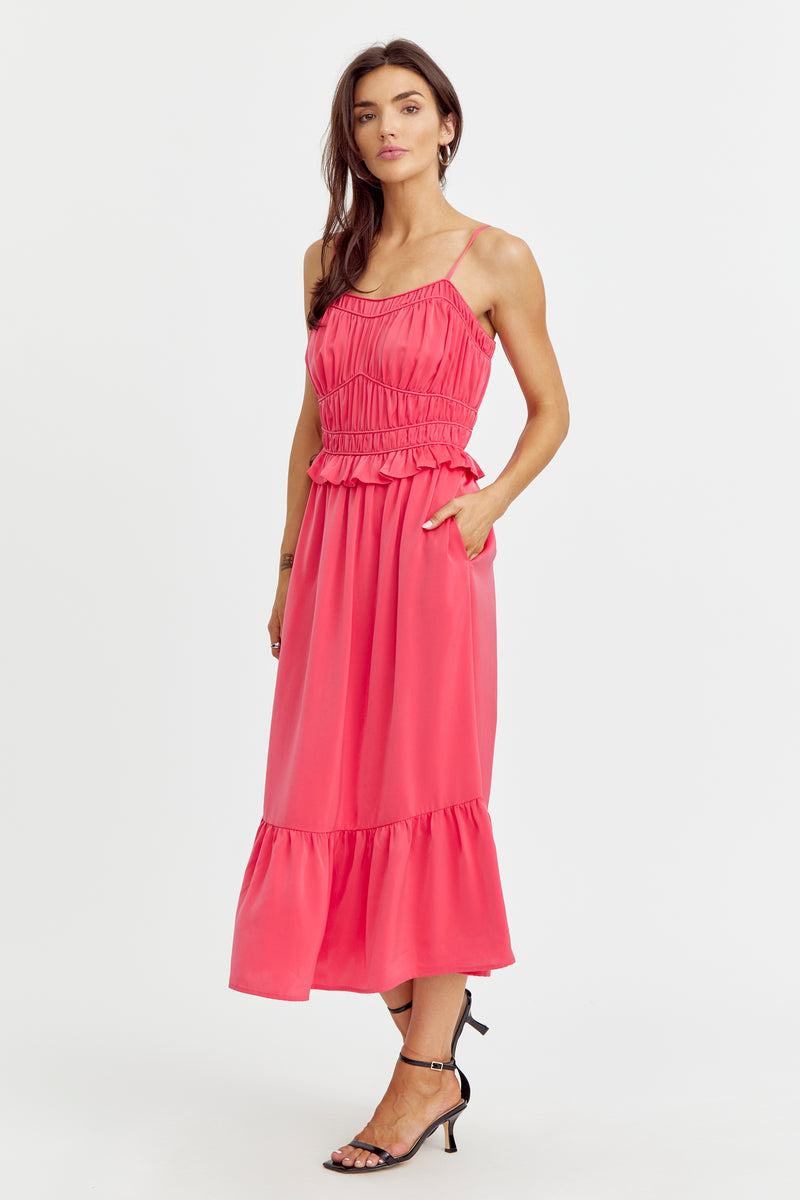 Venice Maxi Dress -  Deep Coral