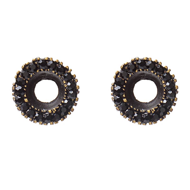 Crystal Stud Earring - Jet