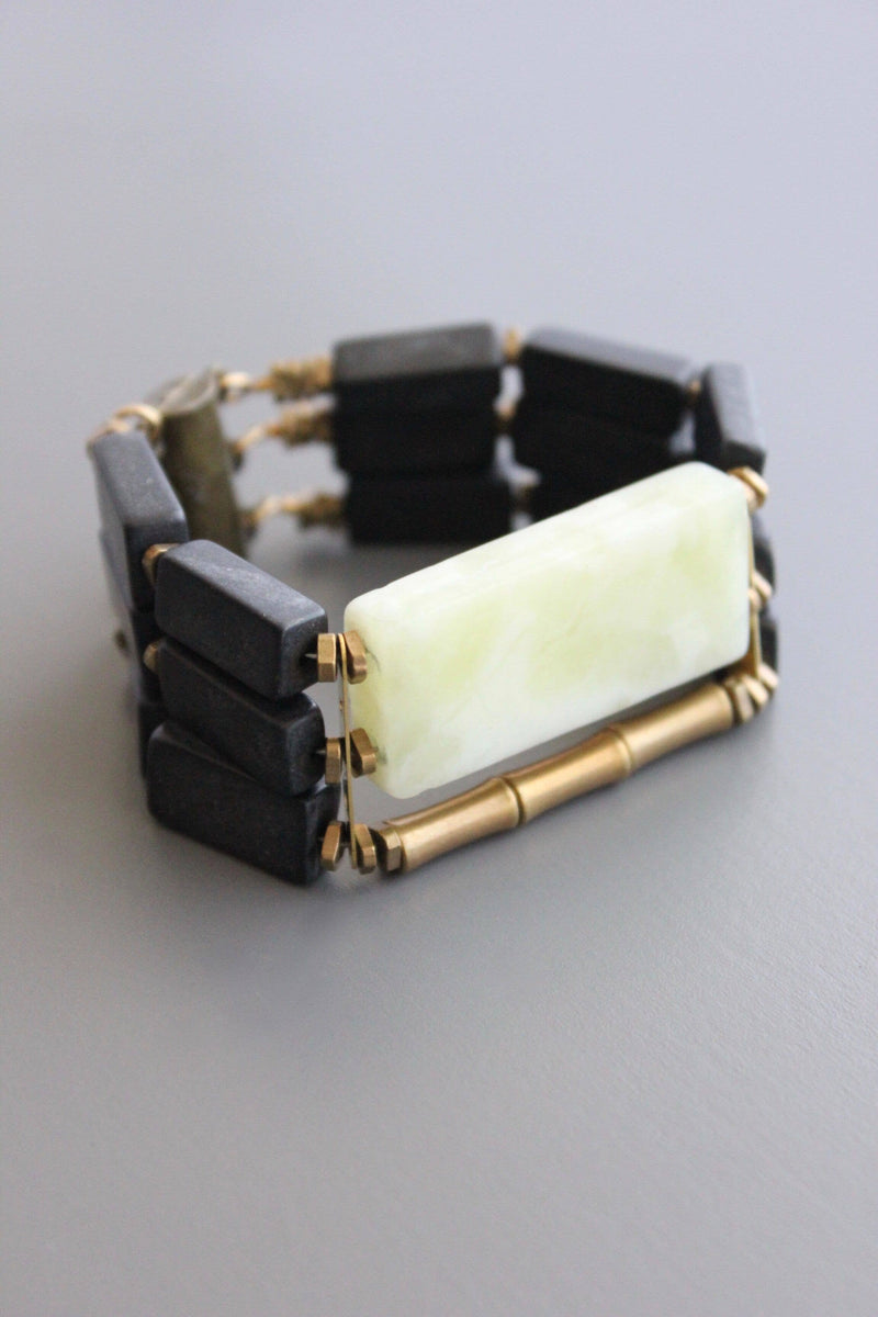 Black Stone & Jade Bracelet