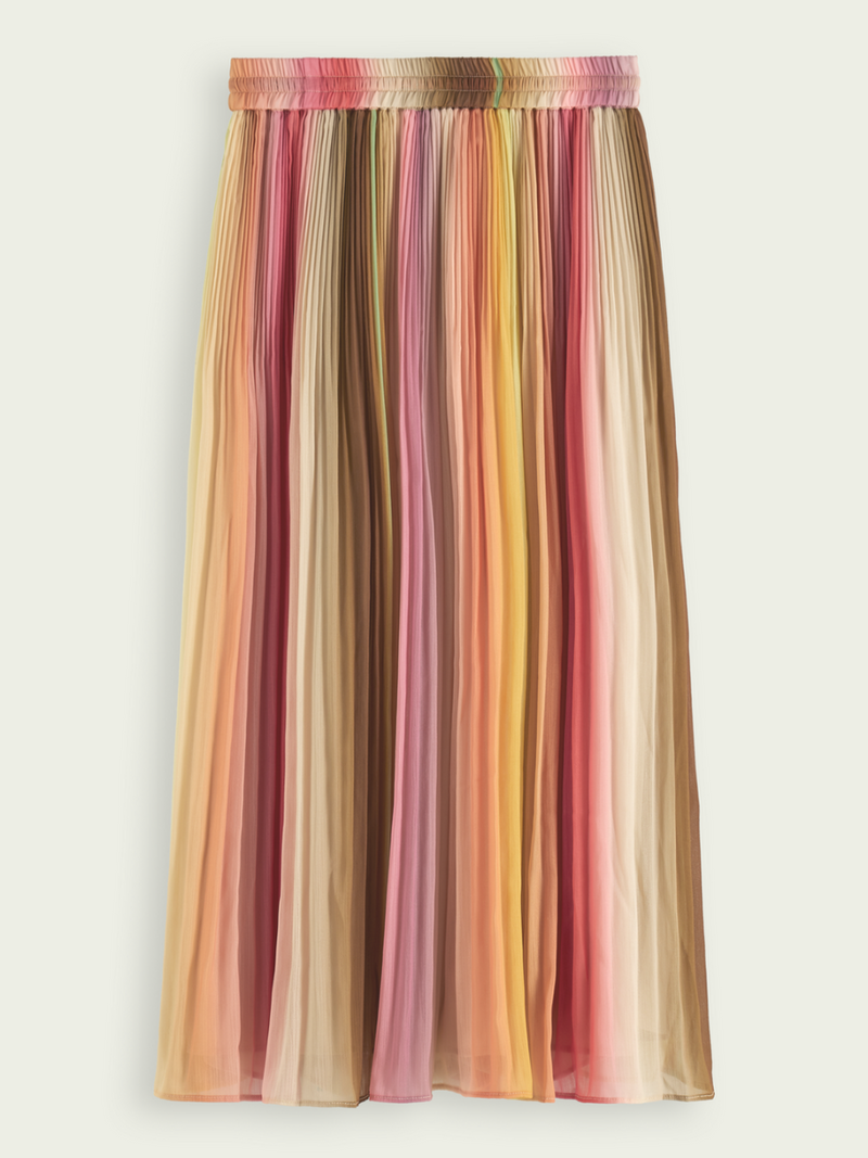 Pleated Chiffon Midi Skirt