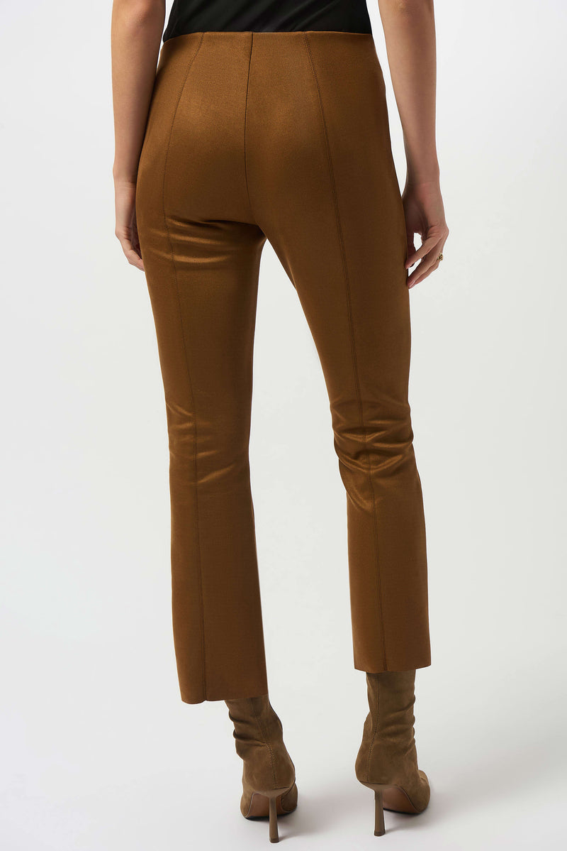Scuba Suede Flared Pants - Brown