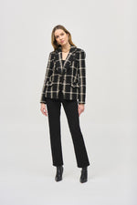 Plaid Bouclé Blazer - Black & Vanilla