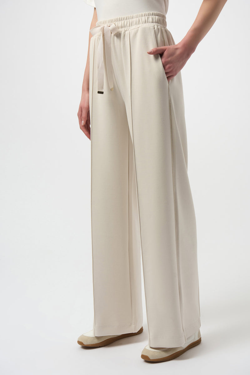 Scuba Jersey Wide Leg Pull-On Pants - Birch