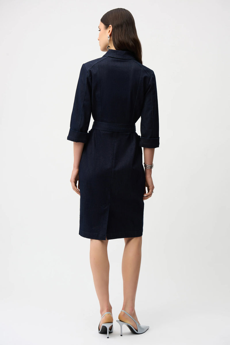 Denim Dress With Half Zip and Belt – Rue Boutique