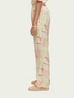 The Gia Mid Rise Wide Leg Printed Silky Trouser