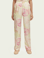 The Gia Mid Rise Wide Leg Printed Silky Trouser