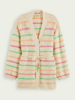 Striped Belted Cardigan