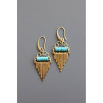 Geometric Turquoise & Brass Earrings