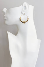 Gold Hematite Hoop Earrings