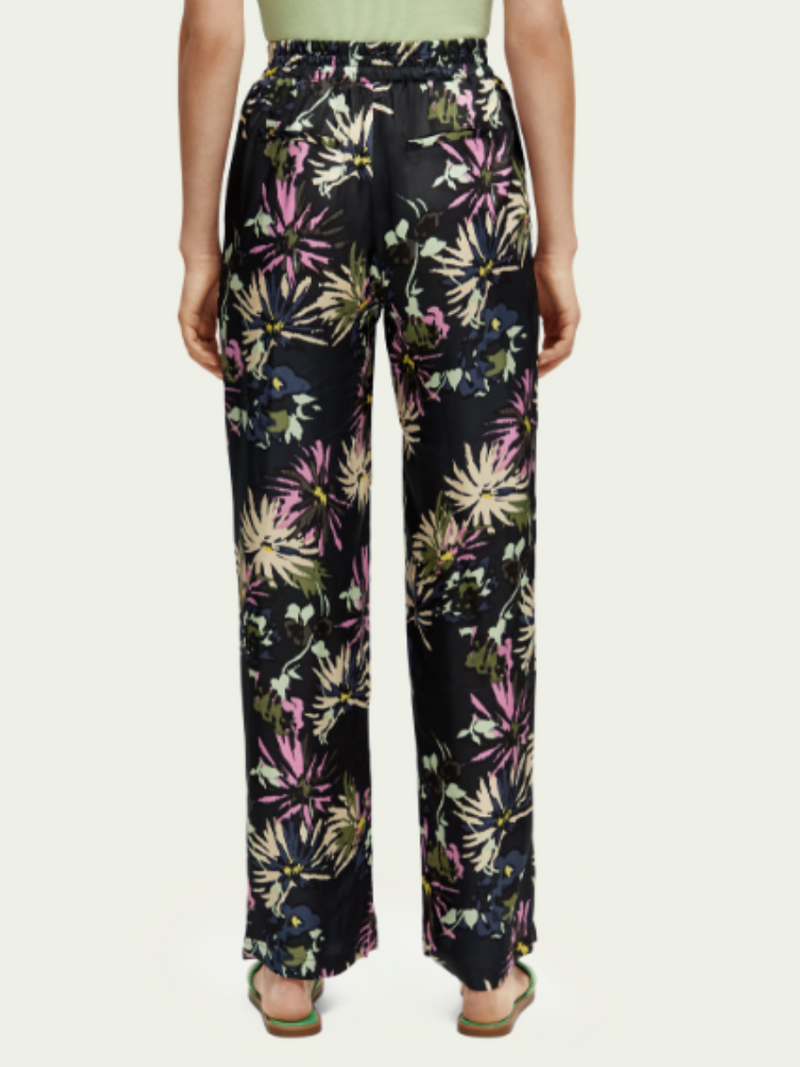 Gia Mid Rise Wide Leg Printed Trouser