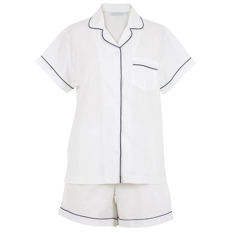 Logan Navy Short Sleeve Shorty Pajamas