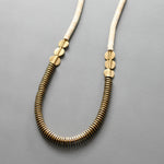 Gold Hematite and White Disc Necklace