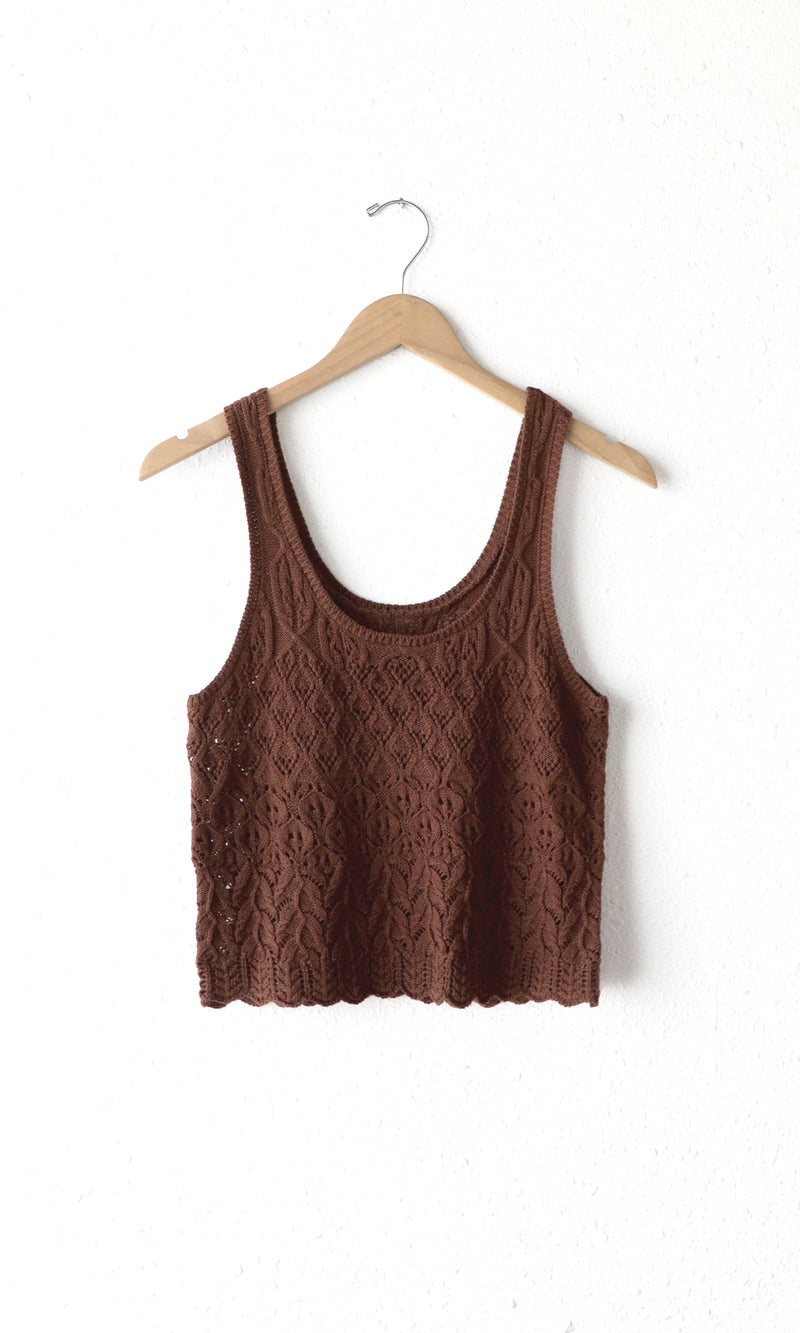 Nora Crochet Top - Brown