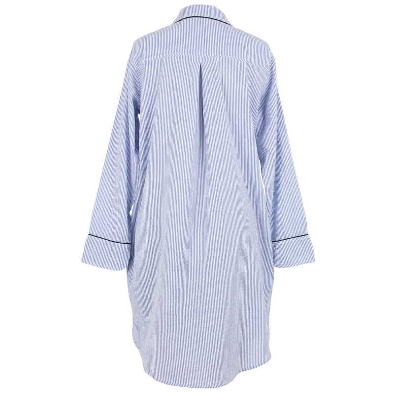 Blue Seersucker - Navy Classic Nightshirt