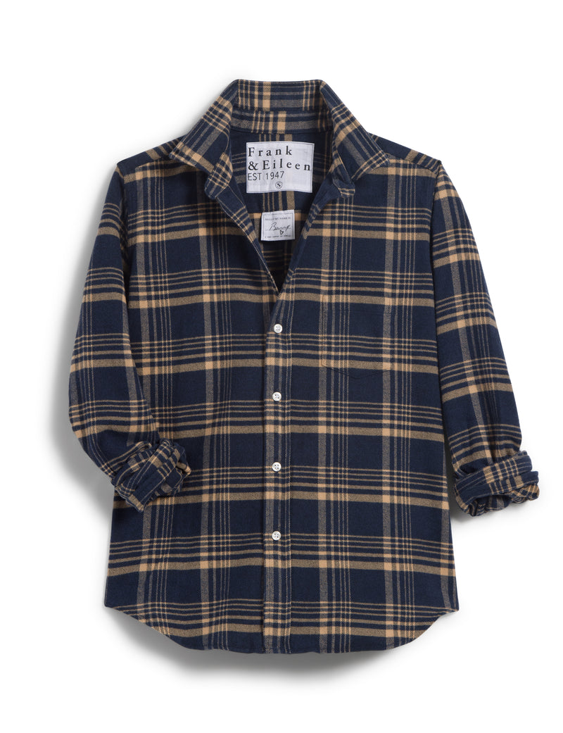 Barry Button-Up - Navy & Brown Plaid