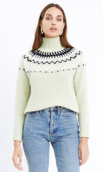 Rita Mock Neck Sweater - Mint Sage