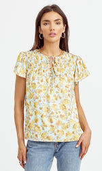 Silvie Smocked Blouse - Mint Yellow