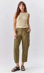 Izzy Cargo Barrel Pant - Deep Olive