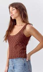 Nora Crochet Top - Brown