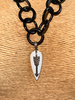 Buffalo Horn With Diamond Arrow Necklace