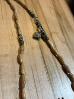 Jobs Tears Beads with Silver Long Necklace