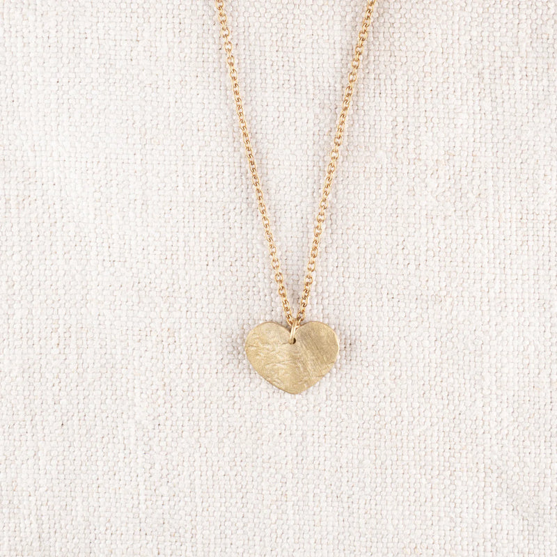 Brass Heart Charm Necklace