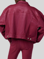Brea Swing Trucker Jacket - Coated Beet Red