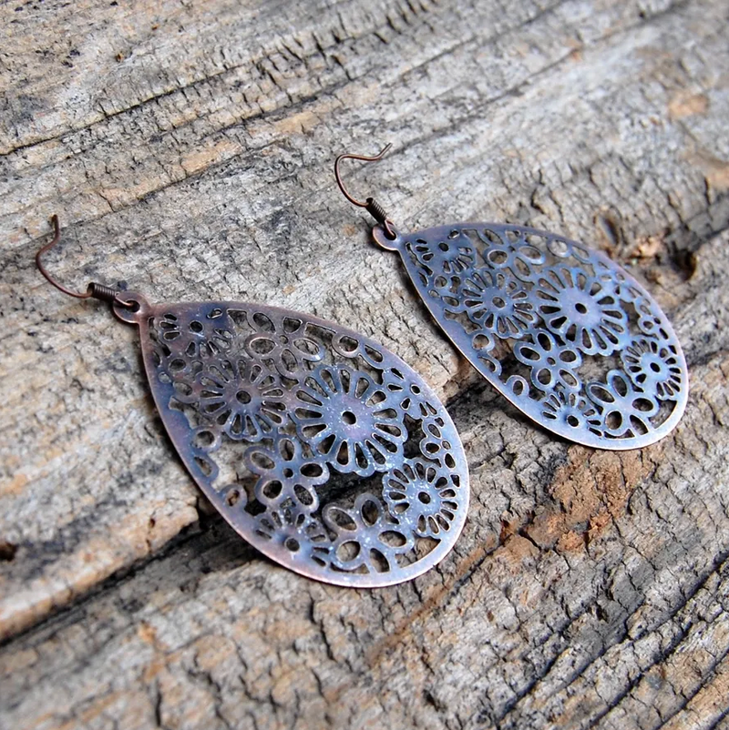 Flower Power Earrings - Copper