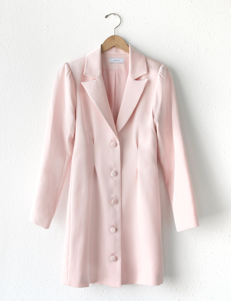 Viv Tailored Mini Blazer Dress - Fairy Pink