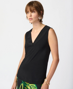 Sleeveless V-Neck Top - Black