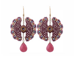 Pink Jade Crystal Earring