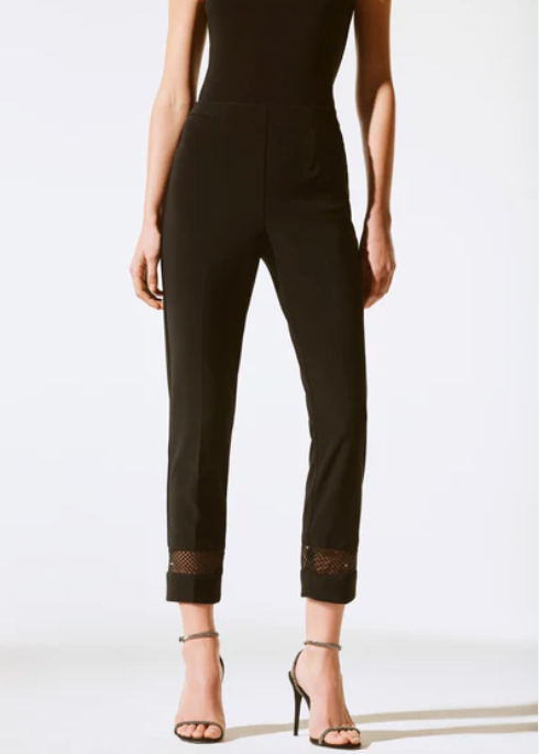 Rhinestone Mesh Pant - Black