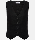 Mylie Linen Vest - Black