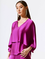 Satin V-Neck Layered Top - Empress