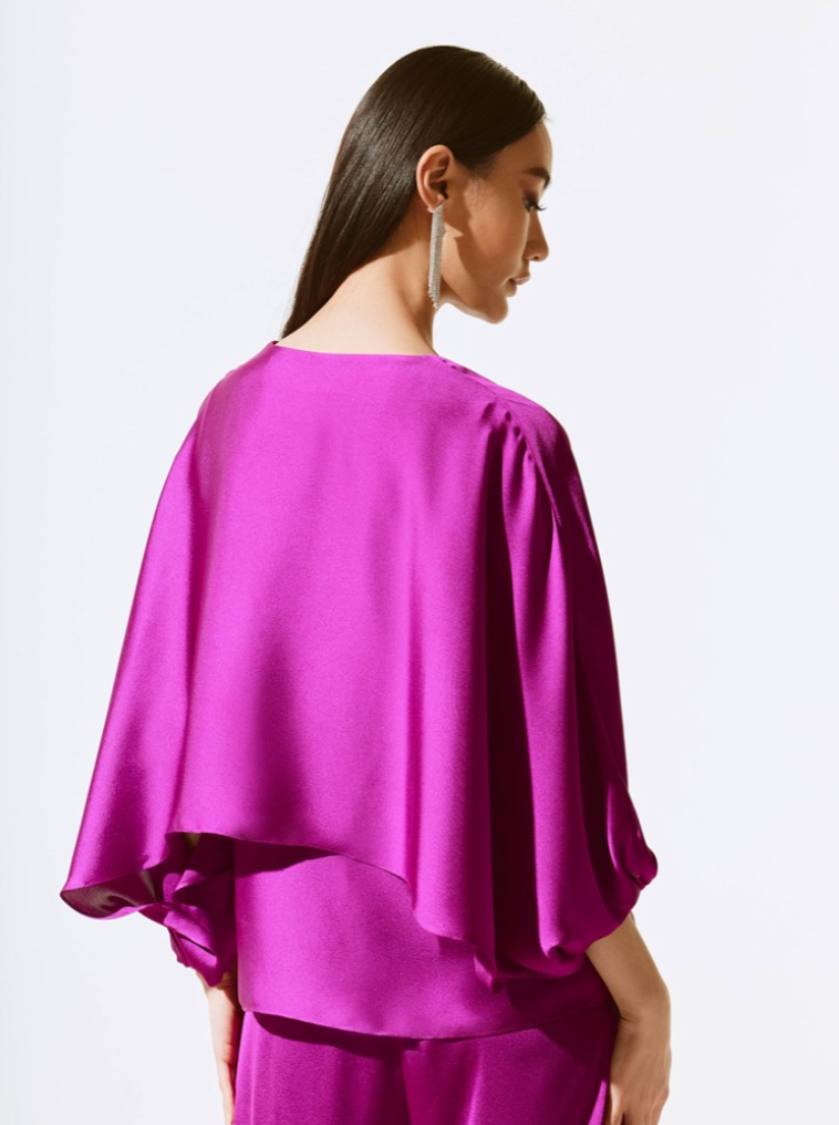 Satin V-Neck Layered Top - Empress