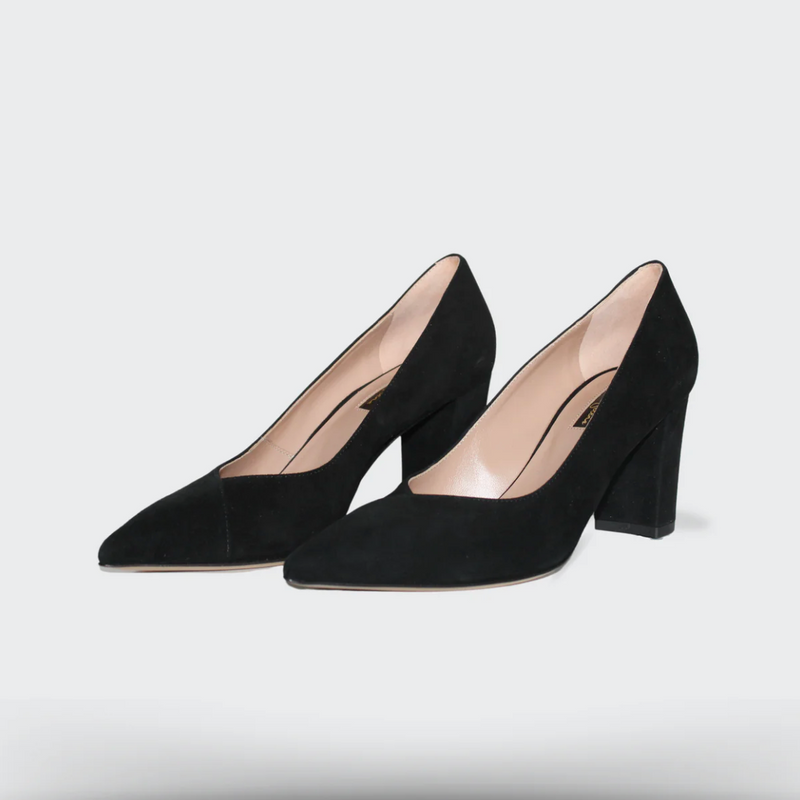 Lena Suede Pump - Black