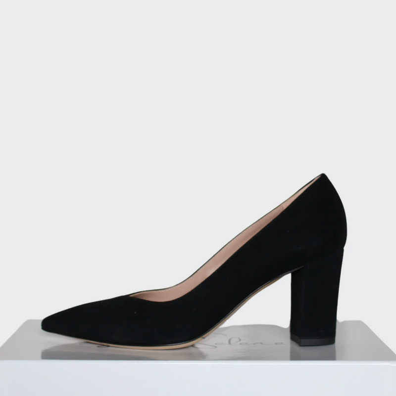 Lena Suede Pump - Black