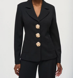 Statement Button Blazer - Black